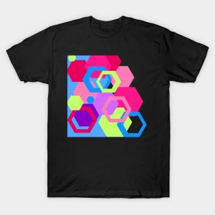 Hexagons Polygons Geometric Abstract Art T-Shirt